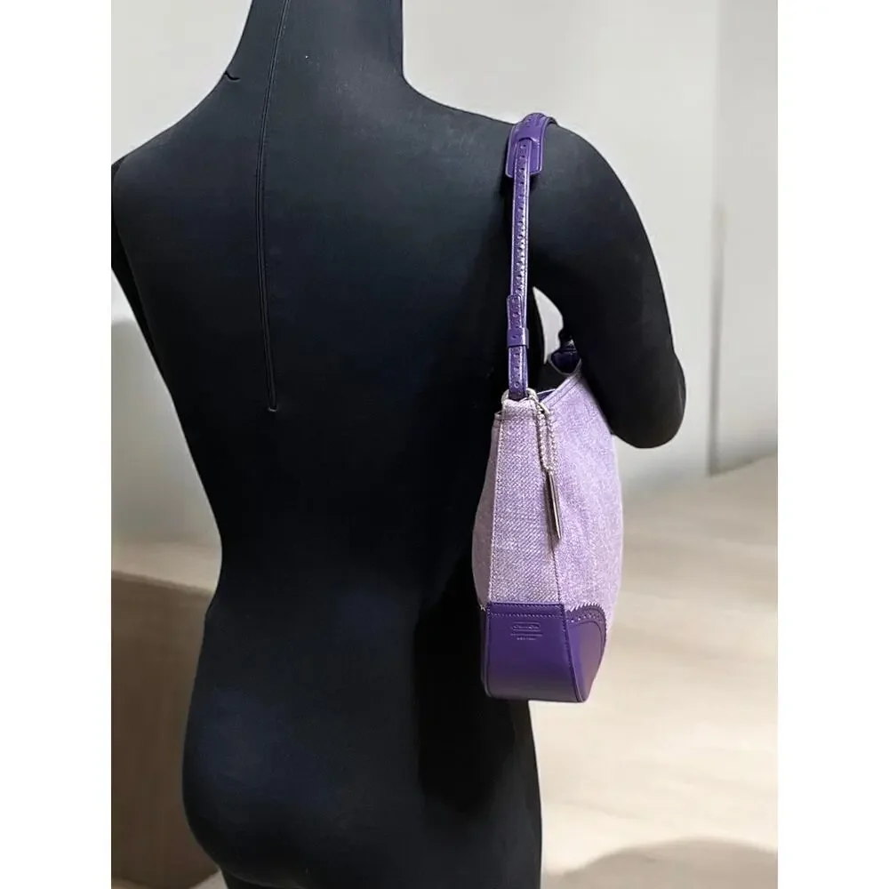 NWT Vintage Coach 8146 Girlie Herringbone Perforated Hobo Bag